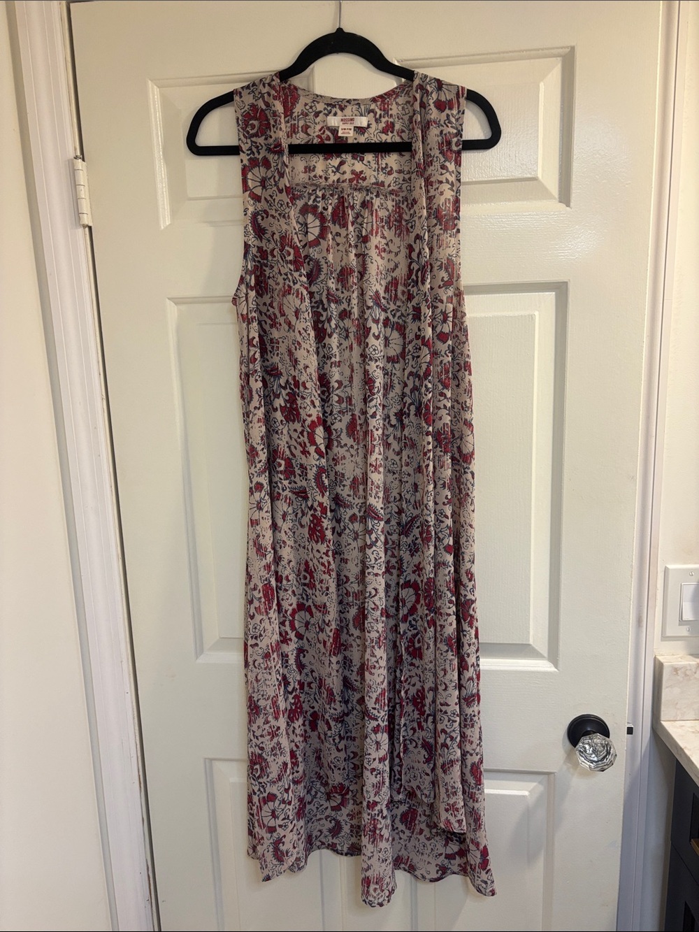 Mossimo Supply Co. Beige Maxi Dress with Red Floral Print